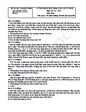 Đề thi chọn học sinh giỏi lớp 9 THCS môn Hóa